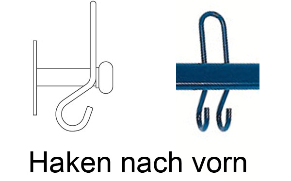 Haken nach vorn zeigend